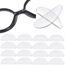 TOODOO 18 Pairs Eyeglasses Nose Pads Adhesive Silicone Glasses Replacement Anti Slip Nosepads for Eyeglass Glasses Sunglasses (Transparent, 1mm)