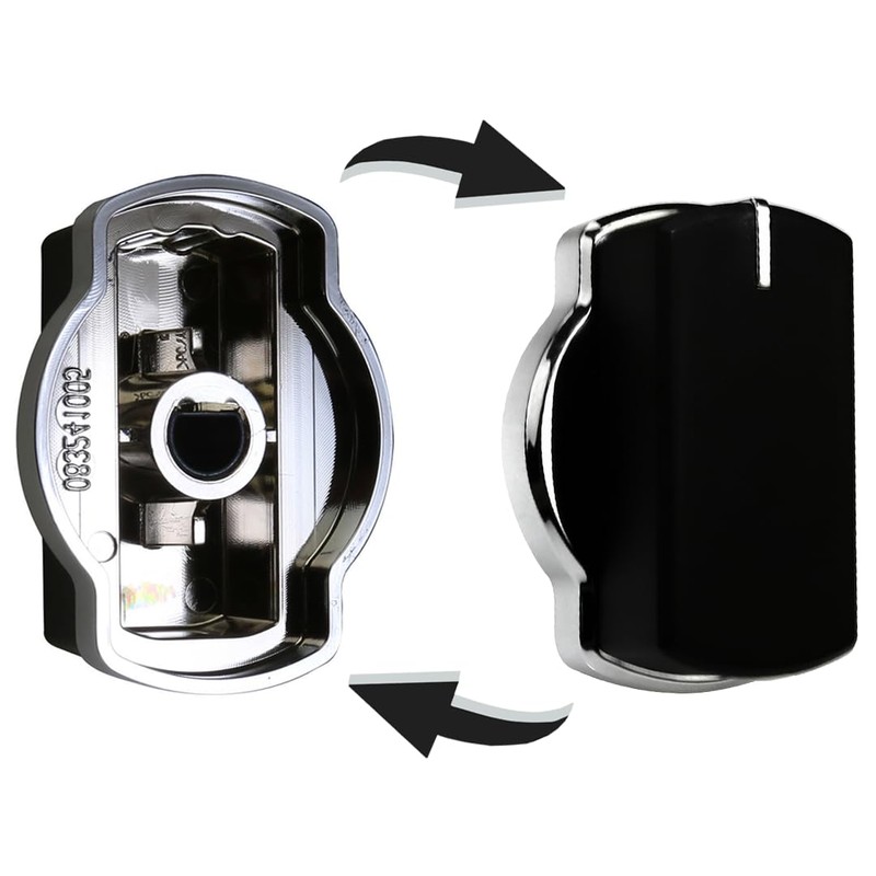 4x Oven Hob Knob Switch Silver Black Compatible With Belling