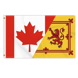 3×5 FT Canada Scotland Lion Flag, Large 100D Canadian Scottish Rampant Friendship National Outdoor Banner,Doube Side Printing Decor For Patio Garden With Brass Gromment