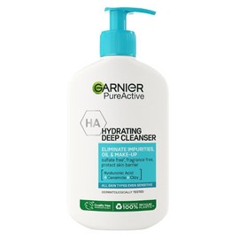 Garnier Pure Active Facial Cleansing, Removes Impurities, Oil and Make-up, with Hyaluronic Acid, Ceramide and Clay, Hydrating Deep Cleanser, 1 x 250 ml