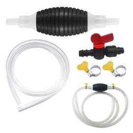 Petrol Pump, 2 Metre Hand Pump, Portable Fuel Pump, Transfer Pump, Diesel Pump, Transfer Pump, Universal Siphon Pump, with 2 Hose Clamps and 1 Control Valve