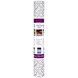 Magic Cover 2 Rolls Magic Cover Non-Adhesive Shelf Liner, 12 in. x 30 in, Villa Grey