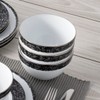 Noritake Black Rill 12-Piece Set, Service for 4 in Black/White