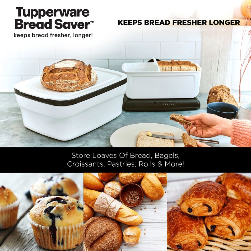 TUPPERWARE BrotMax 2 weiß schwarz Brotkasten Brotwächter Brot Max Kasten