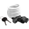 M-Wave Autom.-Spiralkabelschloß 1800 x 10 mm weiß mit Clip-on-Halter für