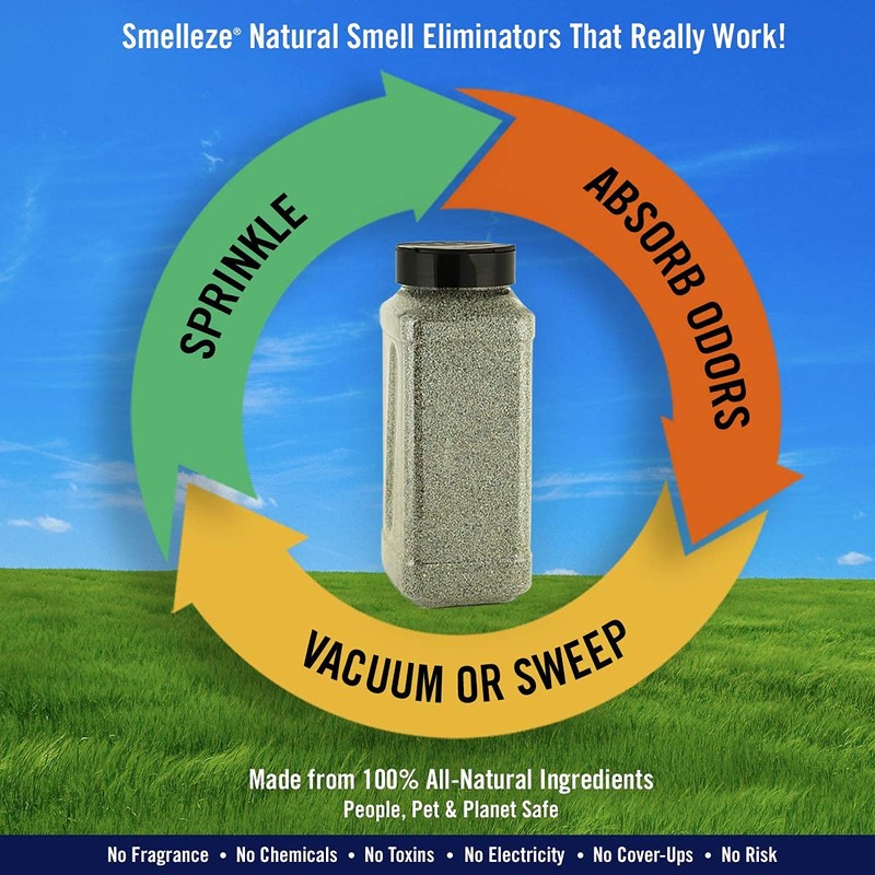 SMELLEZE Natural Urine Smell Removal Deodorizer: 2 lb. Granules Stops
