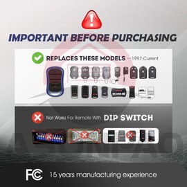 2 for Genie Garage Door Opener Remote, Replacement for 1997 to Present Models, G3T-R/G3T-BX/G3T-A, Intellicode, 3-Year-Warranty