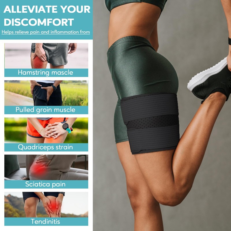 Hamstring & Thigh Compression Sleeve for Women Men,Thigh Wrap Compression