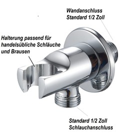 Hand Shower with Hose and Wall Connection Shower Head Set 170 cm Shower Hose Shower Holder Shower Set