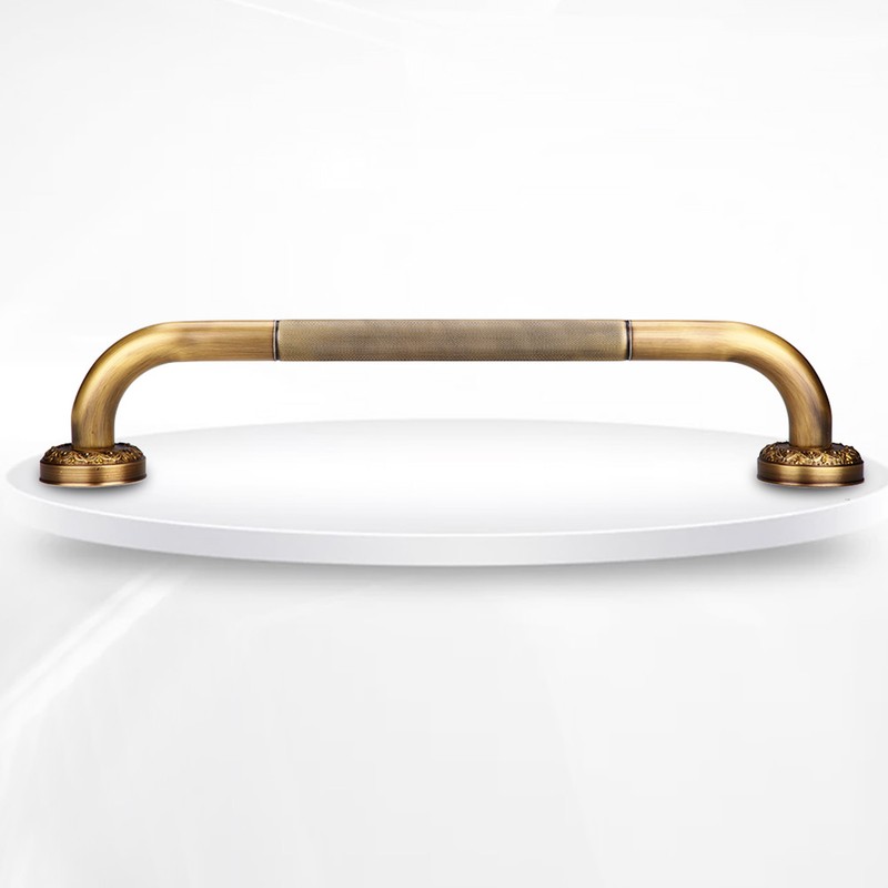 Antique Style Brass Carved Shower Tub Safety Grab Bar Wall