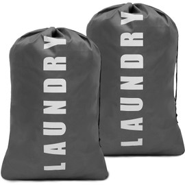 Foribyw 2Pcs Extra Large Laundry Bag with Drawstring, 61X91cm Foldable Laundry Bag Hold up to 26lbs Clothes, Durable Fabric Polyester Storage Bag for Home Collage Travel