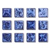 12Pcs Navy Blue Gradient Ceramic piece Refrigerator Magnets Suitable for