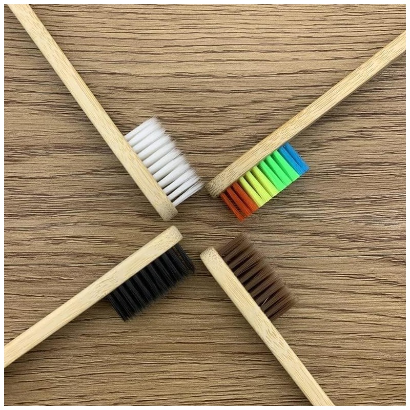 Cepillos de Dientes de Bambú Biodegradables con Cerdas Suaves Multicolores