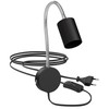 ledscom.de Waika Reading Lamp with Gooseneck Plug Switch Matte Black