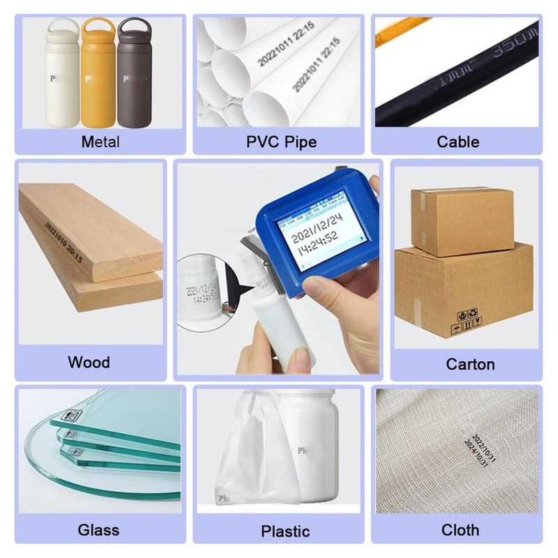 Pocket Inkjet Printer, Mini Handheld Inkjet Coder 2.4in Touchscreen 600DPI