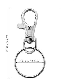 Metal Swivel Lobster Hooks, 30 Pieces Rotating Lobster Clasps Carabiner Hook Clips and Key Rings for Bags, Crafts, Jewellery Making (55 mm x 25 mm)