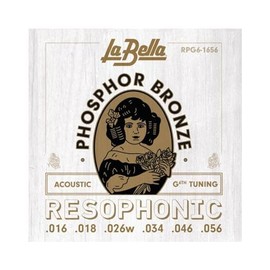 La Bella RPG6-1656 Phosphor Bronze Resophonic Acoustic G- Tuning 16-56