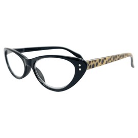 Incredible Bargains The Audrey Vintage Cat-Eye Reading Glasses for Women + 2.25 Midnight Black