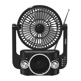 airbro™ RXF-20 Rechargeable Portable Fan, Bluetooth® Speaker, and 3-Band Radio