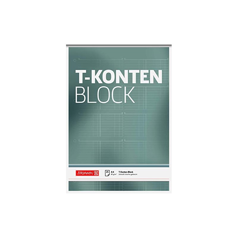Brunnen Writing Pad T Accounts Pad A4, 25 sheets, A4,