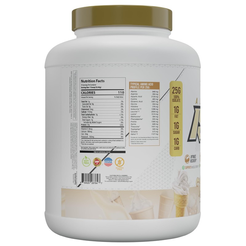 Alpha Supps ISO, Low Carb 100% Whey Protein Isolate Powder,