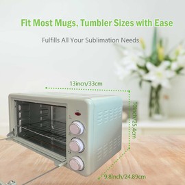 Sublimation Oven Machine, 22L 110V 1500W Convection Oven for Sublimation Blanks Mugs Tumblers Cups Water Bottles Bulk Printing with Heat Resistant Tape, Oven Glove and Shrink Wrap.