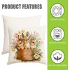 ARGOOFG Easter Pillow Covers 20X20 Inch,Flowers Rabbits Bunny Tulip Throw