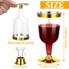 CHENGU 100 Pieces Gold Rimmed Disposable Wine Glasses 7 Oz