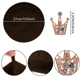 choyaxo 3pcs French Beret Hat Set Costume Accessories Set Including Beret Hat Scarf Crown Pin for Women French Themed Party Red