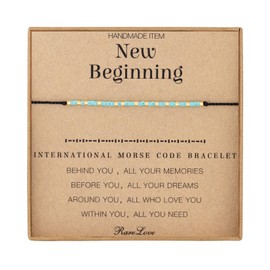 RareLove New Beginning Gifts for Women Morse Code Beaded Bracelet,Inspirational Encouragement for Friends,Divorce Breakup Get Well Gifts,Waterproof Secret Message Bracelets Tiny Pony Seed
