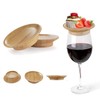 Bamboo Wine Coasters and Charcuterie Board Set with Wine Glass