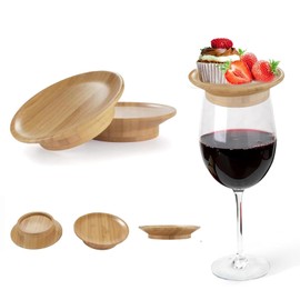 Bamboo Wine Coasters and Charcuterie Board Set with Wine Glass Covers (3PCS)