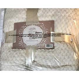 Ulta Limited Edition Textured Warm Soft Plush Throw Ivory
