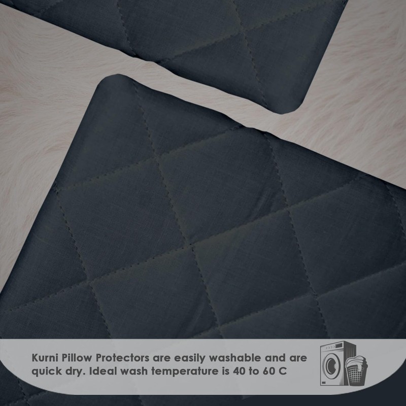 Pillow Protectors 4 Pack Cover Black, Anti Allergy Zipped Pillows