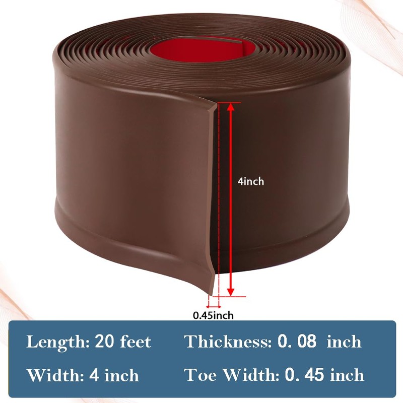 LSGCQ Flexible Baseboard Molding Trim 4 Inch x 20 Feet