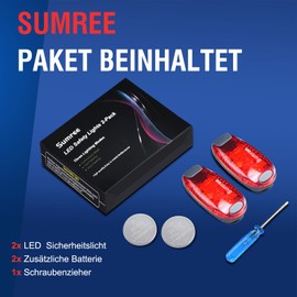Sumree LED Flashing Light School Bag Safety Light Set of 2 Clip Safety Light Pram Light Running Light Pet Light for Children Backpack, Dog Light Pendant, Cats, Joggers, Prams