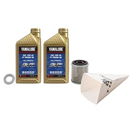 Tusk 4-Stroke Oil Change Kit Yamalube Hi-Perf. Synthetic 10W-40, M14 Crush Washer, Funnel – Compatible with Yamaha YZ 250F 2001-2002