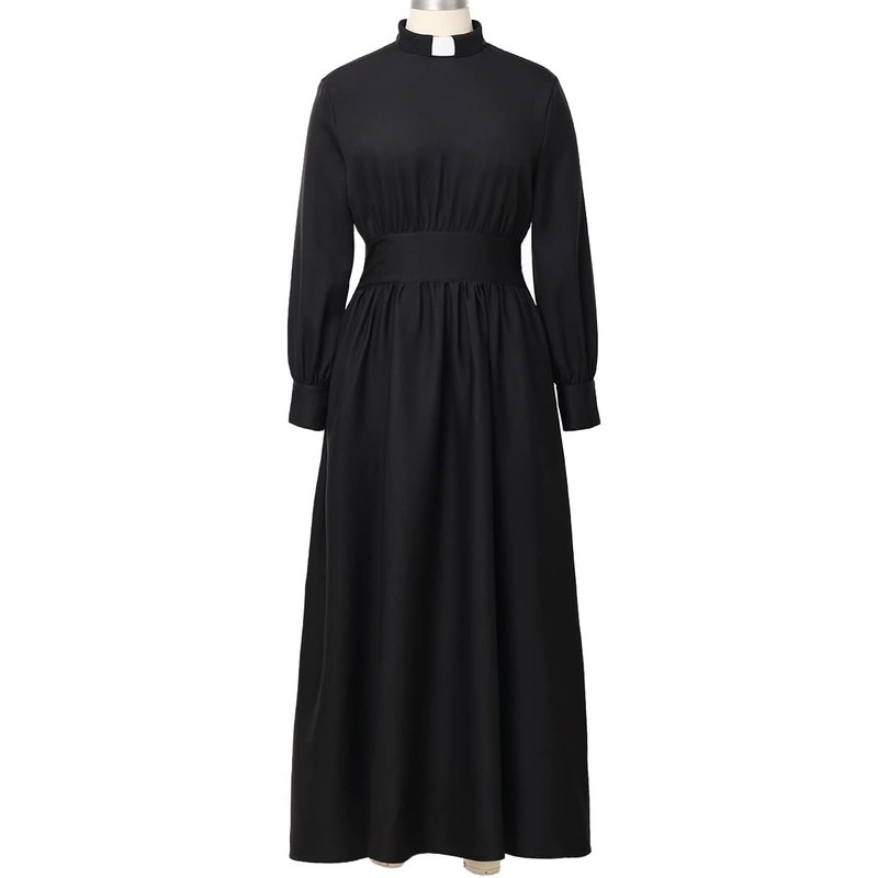 CAMDOM Church Clergy Dress for Women Long Sleeve A Line