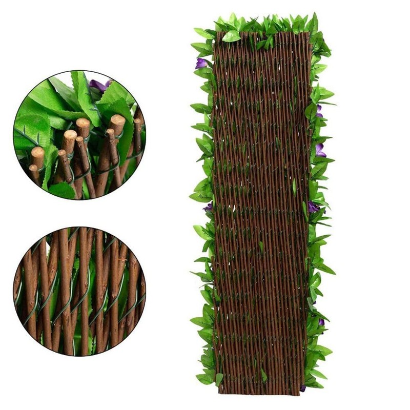 Expandable Fence Simulation Plant Fence Screen for Outdoor Balcony Wall