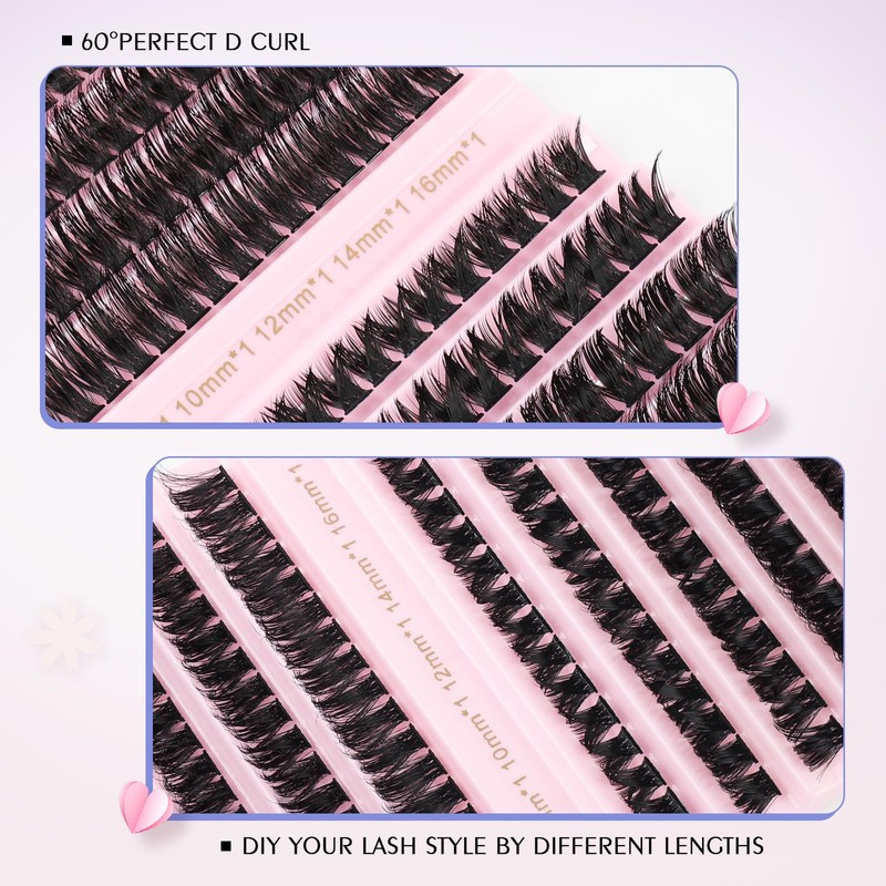 Oreola Cluster Eyelashes, 80D, 100D, Individual Eyelashes, D Curl, False