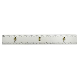'Lightning Bolt' 30cm (12 Inch) White Plastic Ruler (RL00087540)