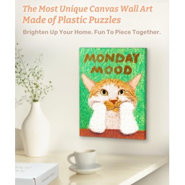 PieceRelax Canvas Wall Art Puzzles for Adults - New New_Monday Mood Unique Gift & Home Décor with Plastic Jigsaw Puzzle Artwork for Living Room Bedroom [HN1432]