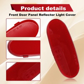 stymart Car Front Interior Door Panels Reflector Red Inner Door Panel Reflector Plate Compatible with Dodge for Ram 1500 2002-2008 5179299AA (for front doors only)-1PCS