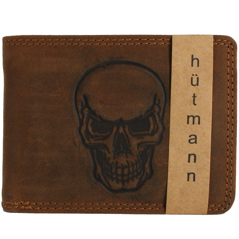 Leather Wallet for Men in Brown with RFID Coin Compartment