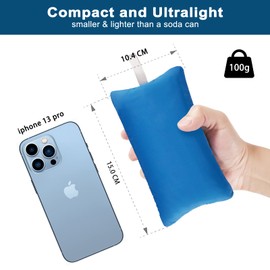 Eono Inflatable Camping Pillow, Ultralight Inflatable Pillow for Beach, Compressible Compact Ergonomic Travel Pillow, Beach Pillow, Pillow for Outdoor, Camping, Hiking