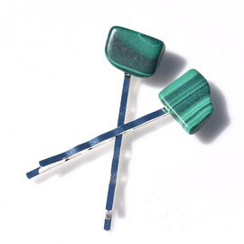 Malachite Stone Hair Pins (Qty of 2)