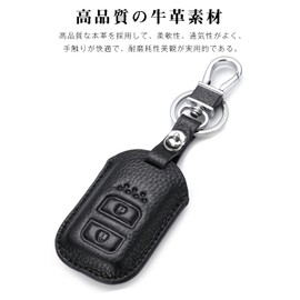 LETINGFAR Key Case, Smart Key Case for Honda, Key Cover, Genuine Leather, Special Design for Honda 2J, Honda Vezel, Fit, Jade, S660, Shuttle, CR-Z, Civic TypeR, etc, Braun