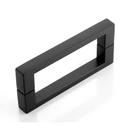 FEKEWIO Glass Shower Door Handle 8 inches Back to Back Square Corner 304 Stainless Steel for 1/4" to 1/2" Thickness Glass - Matte Black