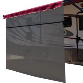ShadePro - Vista Shade - RV Awning Shade Screen - Zipper Sun Screen Installs in Seconds - Solar Mesh Blocks 87% of Sunlight - The Original Camper Sunscreen Shade for Awnings - 15' x 8' - Grey