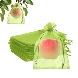 100PCS Fruit Protection Bags - Drawstring Mesh Covers for Gardens